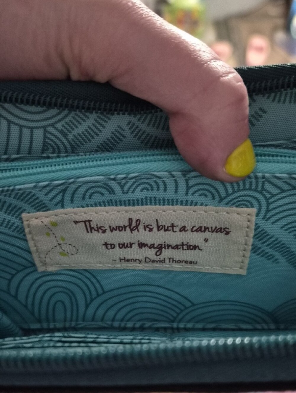 Haiku Black Pouch with Teal Trim - Picture 7 of 7